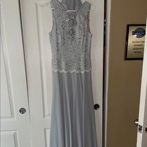 Grey dress with lace and shall/ scarf to match